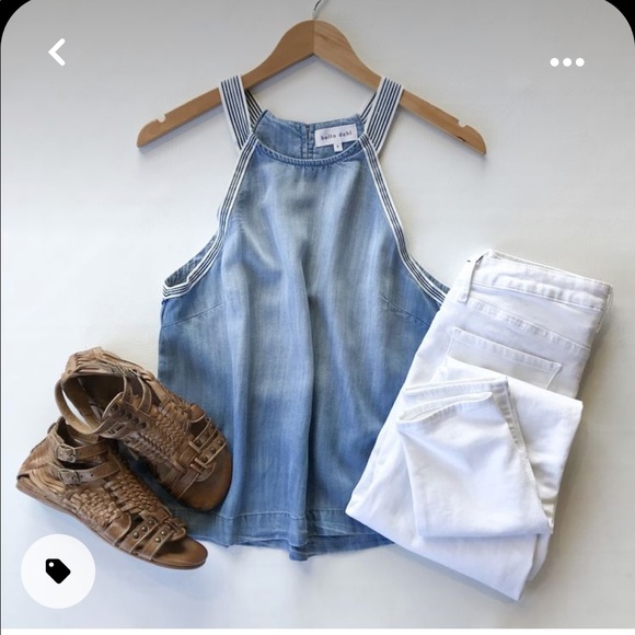 RARE - Stripe Trim Top in Silverlake Wash - Picture 2 of 9